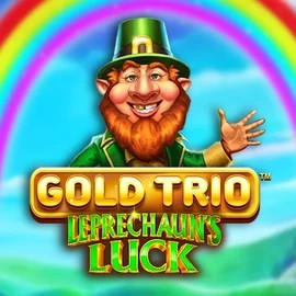 Gold Trio Leprechaun's Luck slot logo by Playtech at Wolf Casino